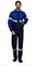 Костюм мужской "Вираж 2" тёмно-синий/василёк (куртка и полукомбинезон) - фото 23837