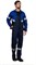 Костюм мужской "Вираж 2" тёмно-синий/василёк (куртка и полукомбинезон) - фото 23838
