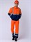 Костюм Дорожник с укороченной курткой (тк.Смесовая,210) п/к, оранжевый/т.синий - фото 24529