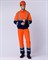 Костюм Дорожник с укороченной курткой (тк.Смесовая,210) п/к, оранжевый/т.синий - фото 24533
