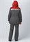 Куртка зимняя женская Вьюга СОП (тк.Смесовая,210), т.серый/красный - фото 35403